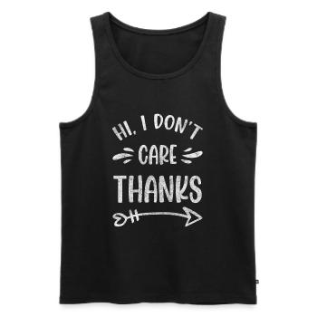 No Interest Funny - Men's Premium Organic Tank Top - black - Front - AI Model Male 178 light (178cm)