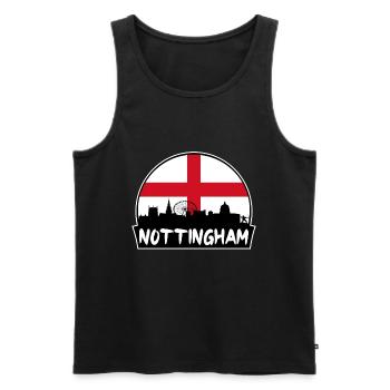 Nottingham England Flag Skyline Silhouette Travel - Men's Premium Organic Tank Top - black - Front - AI Model Male 178 light (178cm)
