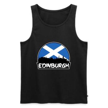 Edimbourg Écosse Flag Skyline Silhouette Voyage - Débardeur bio Premium Homme - noir - Devant - Michal (187cm)
