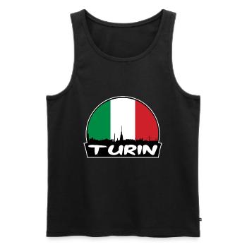 Turin Italien Flagge Skyline Silhouette Reisen - Männer Premium Bio Tank Top - Schwarz - Vorne - Michal (187cm)