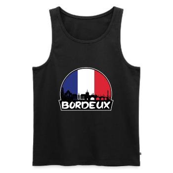 Bordeux France Flag Skyline Silhouette Travel - Men's Premium Organic Tank Top - black - Front - Michal (187cm)