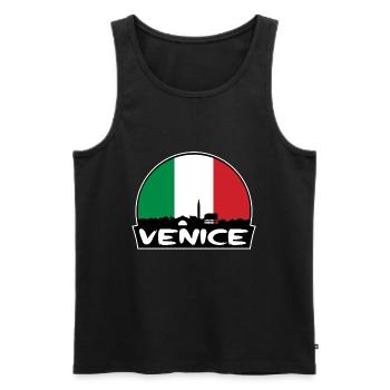 Venedig Italien Flagge Skyline Silhouette Reisen - Männer Premium Bio Tank Top - Schwarz - Vorne - Michal (187cm)