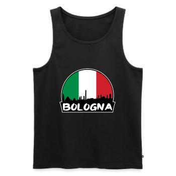Bologne Italie Flag Skyline Silhouette Voyage - Débardeur bio Premium Homme - noir - Devant - Michal (187cm)