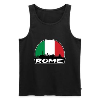 Rom Italien Flagge Skyline Silhouette Reisen - Männer Premium Bio Tank Top - Schwarz - Vorne - Michal (187cm)
