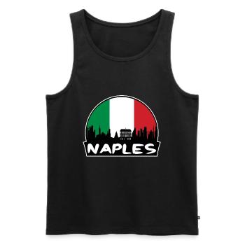 Naples Italy Flag Skyline Silhouette Travel - Men's Premium Organic Tank Top - black - Front - Michal (187cm)
