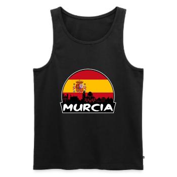 Murcia Spanien Flagge Skyline Silhouette Reisen - Männer Premium Bio Tank Top - Schwarz - Vorne - AI Model Male 178 light (178cm)