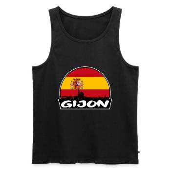 Gijon Spanien Flagge Skyline Silhouette Reisen - Männer Premium Bio Tank Top - Schwarz - Vorne - Michal (187cm)