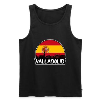 Valladolid Espagne Flag Skyline Silhouette Voyage - Débardeur bio Premium Homme - noir - Devant - AI Model Male 178 light (178cm)