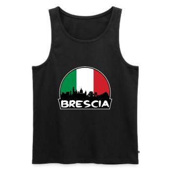 Brescia Italie Flag Skyline Silhouette Voyage - Débardeur bio Premium Homme - noir - Devant - Michal (187cm)