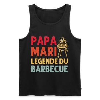 Papa mari légende du barbecue cadeau fête des père - Débardeur bio Premium Homme - noir - Devant - Michal (187cm)