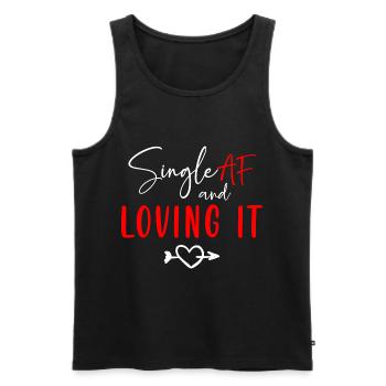 Alone love bachelorette humor - Men's Premium Organic Tank Top - black - Front - Michal (187cm)
