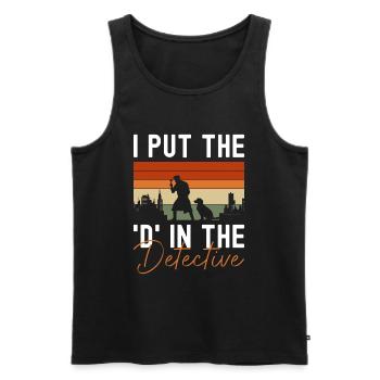 Private Detective Note Professional Detective Secret - Men's Premium Organic Tank Top - black - Front - AI Model Male 178 light (178cm)