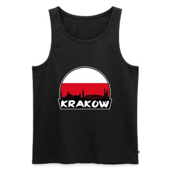 Cracovie Pologne Flag Skyline Silhouette Voyage - Débardeur bio Premium Homme - noir - Devant - Michal (187cm)