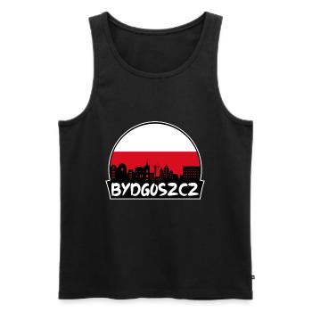 Bydgoszcz Pologne Flag Skyline Silhouette Voyage - Débardeur bio Premium Homme - noir - Devant - Michal (187cm)