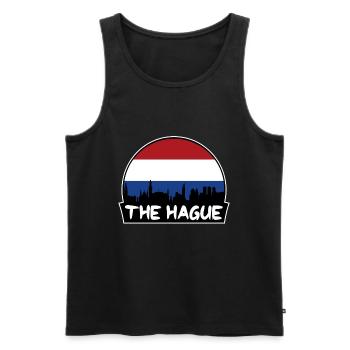 Den Haag Niederlande Flagge Skyline Silhouette Trav - Männer Premium Bio Tank Top - Schwarz - Vorne - AI Model Male 178 light (178cm)