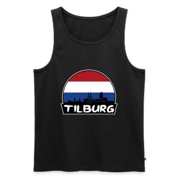 Tilburg Pays-Bas Flag Skyline Silhouette Voyage - Débardeur bio Premium Homme - noir - Devant - Michal (187cm)
