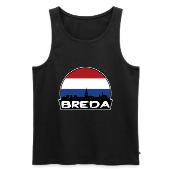 Breda Pays-Bas Flag Skyline Silhouette Voyage - Débardeur bio Premium Homme - noir - Devant - Michal (187cm)