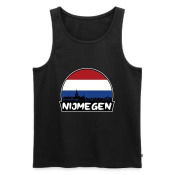 Nimègue Pays-Bas Flag Skyline Silhouette Trave - Débardeur bio Premium Homme - noir - Devant - Michal (187cm)