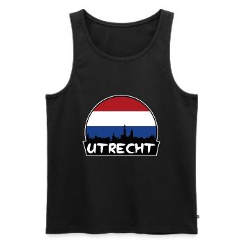 Utrecht Netherlands Flag Skyline Silhouette Travel - Men's Premium Organic Tank Top - black - Front - Michal (187cm)