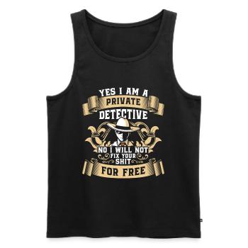 Detective Magnifier Inspector Snooper - Men's Premium Organic Tank Top - black - Front - AI Model Male 178 light (178cm)