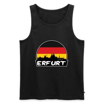 Erfurt Germany Flag Skyline Silhouette Travel - Men's Premium Organic Tank Top - black - Front - Michal (187cm)