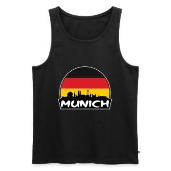 München Deutschland Flagge Skyline Silhouette Reisen - Männer Premium Bio Tank Top - Schwarz - Vorne - Michal (187cm)