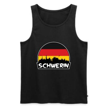 Schwerin Deutschland Flagge Skyline Silhouette Reisen - Männer Premium Bio Tank Top - Schwarz - Vorne - AI Model Male 178 light (178cm)