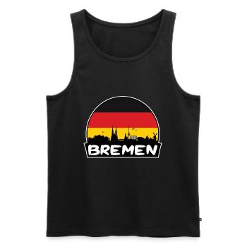Brême Allemagne Flag Skyline Silhouette Voyage - Débardeur bio Premium Homme - noir - Devant - Michal (187cm)