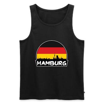 Hamburg Germany Flag Skyline Silhouette Travel - Men's Premium Organic Tank Top - black - Front - Michal (187cm)