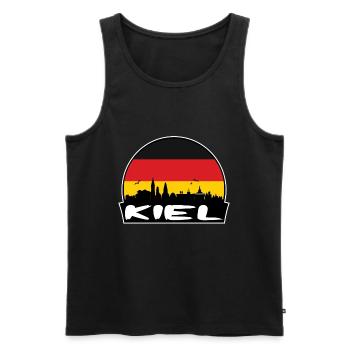 Kiel Germany Flag Skyline Silhouette Travel - Men's Premium Organic Tank Top - black - Front - AI Model Male 178 light (178cm)