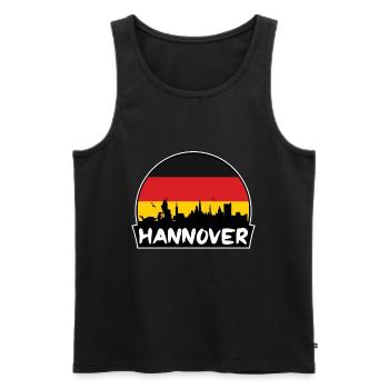 Hanovre Allemagne Flag Skyline Silhouette Voyage - Débardeur bio Premium Homme - noir - Devant - Michal (187cm)