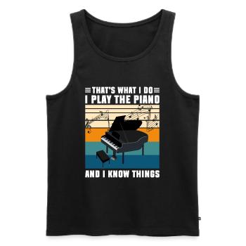 Piano Grand Piano Music School - Men's Premium Organic Tank Top - black - Front - Michal (187cm)