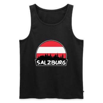 Salzbourg Autriche Flag Skyline Silhouette Voyage - Débardeur bio Premium Homme - noir - Devant - Michal (187cm)