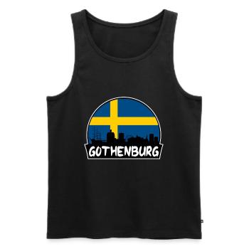 Göteborg Suède Flag Skyline Silhouette Voyage - Débardeur bio Premium Homme - noir - Devant - Michal (187cm)