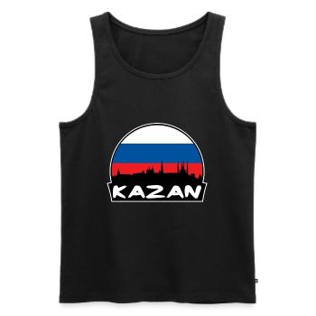 Kazan Russie Flag Skyline Silhouette Voyage - Débardeur bio Premium Homme - noir - Devant - Michal (187cm)
