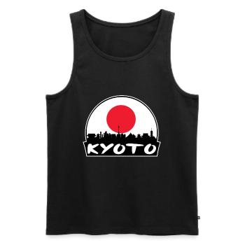Kyoto Japan Flagge Skyline Silhouette Reisen - Männer Premium Bio Tank Top - Schwarz - Vorne - AI Model Male 178 light (178cm)