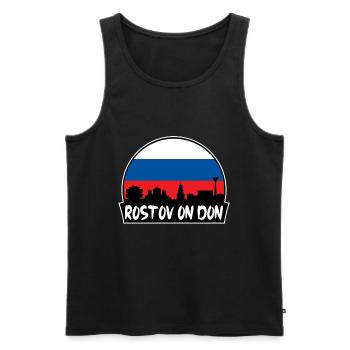 Rostov On Don Russie Flag Skyline Silhouette Trave - Débardeur bio Premium Homme - noir - Devant - Michal (187cm)