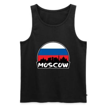 Moscou Russie Flag Skyline Silhouette Voyage - Débardeur bio Premium Homme - noir - Devant - Michal (187cm)