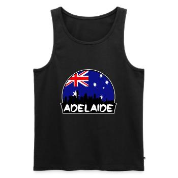 Adelaide Australien Flagge Skyline Silhouette Reisen - Männer Premium Bio Tank Top - Schwarz - Vorne - AI Model Male 178 light (178cm)
