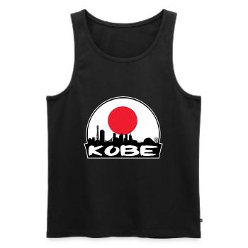 Kobe Japan Flagge Skyline Silhouette Reisen - Männer Premium Bio Tank Top - Schwarz - Vorne - Michal (187cm)