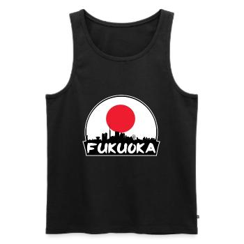 Fukuoka Japan Flag Skyline Silhouette Travel - Men's Premium Organic Tank Top - black - Front - Michal (187cm)