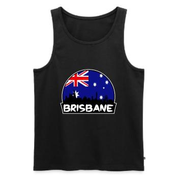 Brisbane Australien Flagge Skyline Silhouette Reisen - Männer Premium Bio Tank Top - Schwarz - Vorne - Michal (187cm)