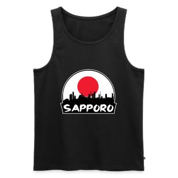 Sapporo Japan Flagge Skyline Silhouette Reisen - Männer Premium Bio Tank Top - Schwarz - Vorne - AI Model Male 178 light (178cm)