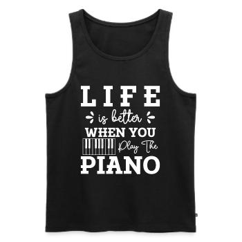 Pianist Grand Piano Classical Music Melody - Men's Premium Organic Tank Top - black - Front - Michal (187cm)