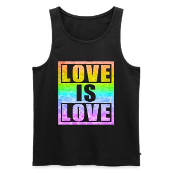 Love is Love LGBT - Célébrez la diversité - Débardeur bio Premium Homme - noir - Devant - Michal (187cm)