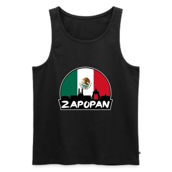 Zapopan Mexique Flag Skyline Silhouette Voyage - Débardeur bio Premium Homme - noir - Devant - AI Model Male 178 light (178cm)