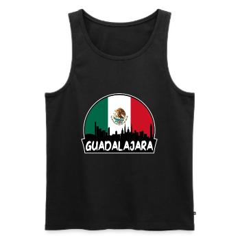 Guadalajara Mexico Flag Skyline Silhouette Travel - Men's Premium Organic Tank Top - black - Front - Michal (187cm)