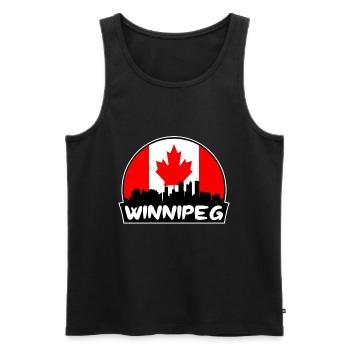 Winnipeg Canada Flag Skyline Silhouette Travel - Men's Premium Organic Tank Top - black - Front - Michal (187cm)