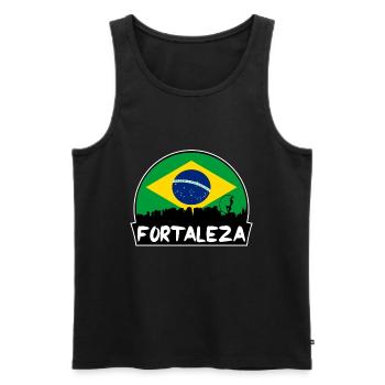 Fortaleza Brésil Flag Skyline Silhouette Voyage - Débardeur bio Premium Homme - noir - Devant - Michal (187cm)