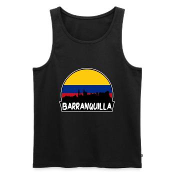 Barranquilla Colombie Flag Skyline Silhouette - Débardeur bio Premium Homme - noir - Devant - Michal (187cm)